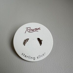 NWT Rowan Sterling Silver Feather Studs Earrings